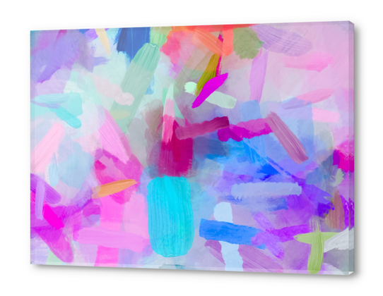 splash painting texture abstract background in pink blue purple Acrylic prints by Timmy333