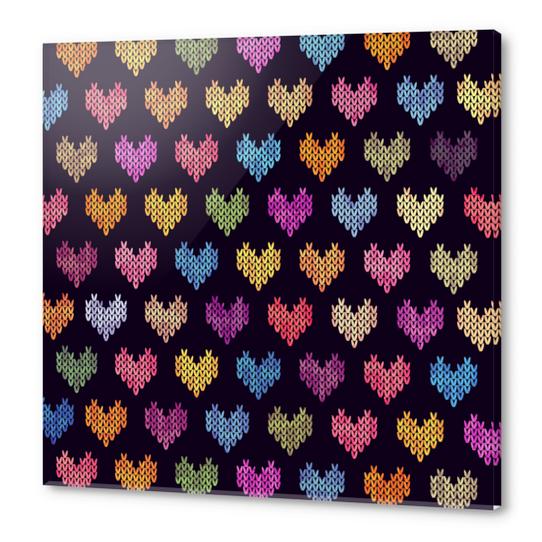 Colorful Knitted Hearts X 0.1 Acrylic prints by Amir Faysal