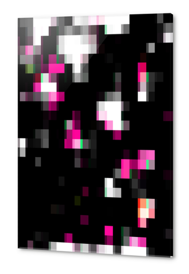 geometric pixel square pattern abstract background in pink black Acrylic prints by Timmy333