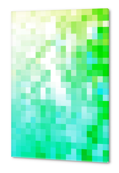 geometric pixel square pattern abstract background in green blue Acrylic prints by Timmy333