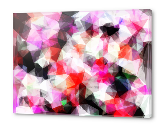 geometric triangle pattern abstract background in pink purple Acrylic prints by Timmy333