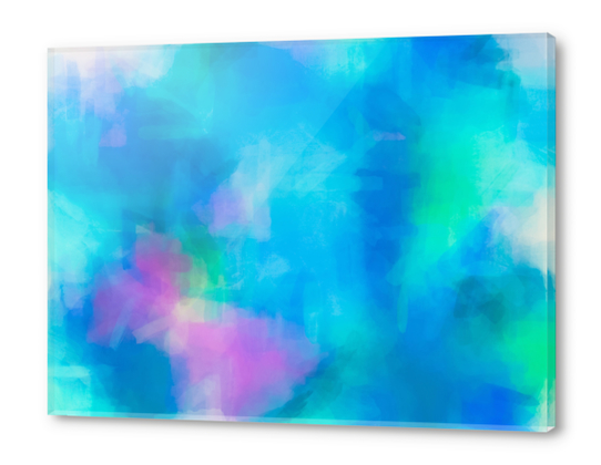 splash painting texture abstract background in blue and pink Acrylic prints by Timmy333