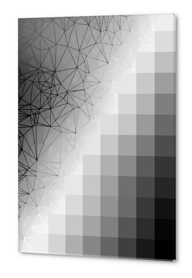 graphic design pixel geometric square pattern abstract background in black and white Acrylic prints by Timmy333