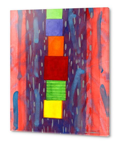 Colorful piled Cubes within free Painting Acrylic prints by Heidi Capitaine