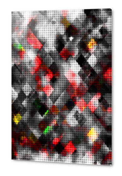 graphic design pixel geometric square pattern abstract background in red black Acrylic prints by Timmy333