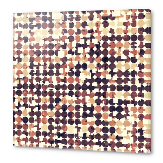 geometric square and circle pattern abstract in brown Acrylic prints by Timmy333