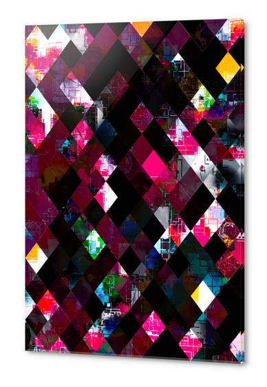 pink geometric pixel square pattern abstract art background Acrylic prints by Timmy333