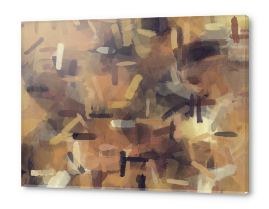 splash painting texture abstract background in brown Acrylic prints by Timmy333