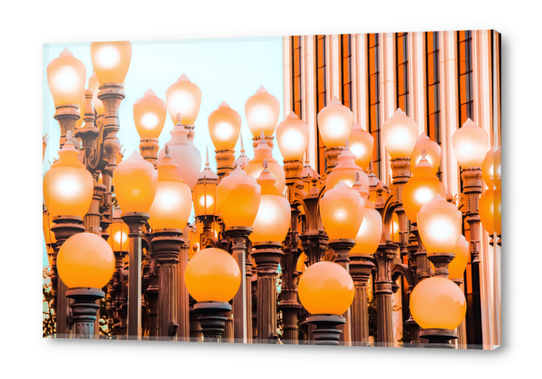 Urban lights pole with blue sky at LACMA art museum, Los Angeles, California, USA Acrylic prints by Timmy333