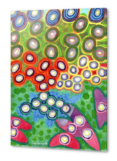 Colorful Circles Swimming in Green Acrylic prints by Heidi Capitaine