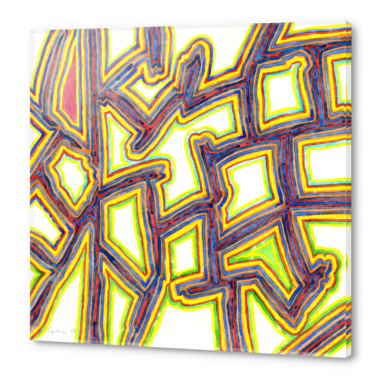 Outlined Fancy White Shapes Pattern  Acrylic prints by Heidi Capitaine