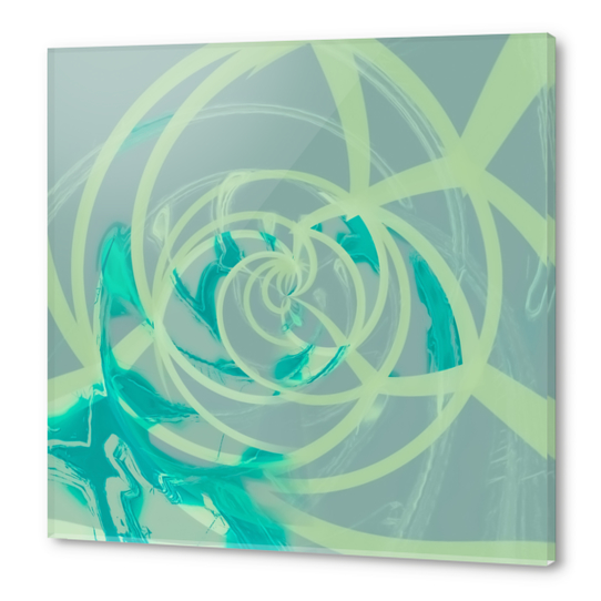 spiral line pattern painting texture abstract in blue green Acrylic prints by Timmy333