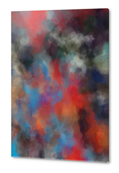 abstract splatter brush stroke painting texture background in red blue orange Acrylic prints by Timmy333