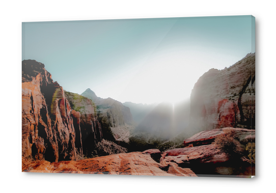 Mountain view with summer sky at Zion national park Utah USA Acrylic prints by Timmy333