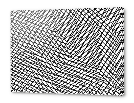 geometric line pattern abstract background in black and white Acrylic prints by Timmy333