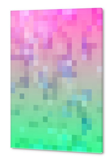 graphic design geometric pixel square pattern abstract background in pink blue green Acrylic prints by Timmy333