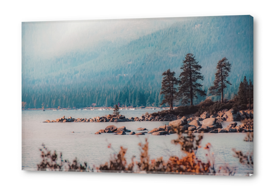 Lake at mountain view background at Lake Tahoe Nevada USA Acrylic prints by Timmy333