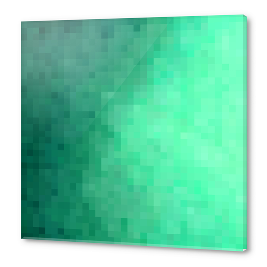 graphic design geometric pixel square pattern abstract background in green Acrylic prints by Timmy333