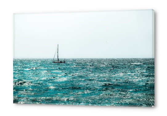 sail boat on the lake with blue water at Lake Tahoe, California, USA Acrylic prints by Timmy333