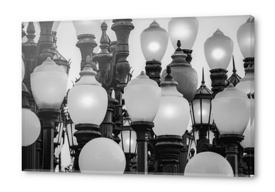 Urban Light at LACMA Los Angeles California USA in black and white Acrylic prints by Timmy333