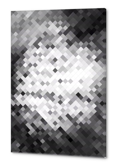 graphic design pixel geometric square pattern abstract background in black and white Acrylic prints by Timmy333