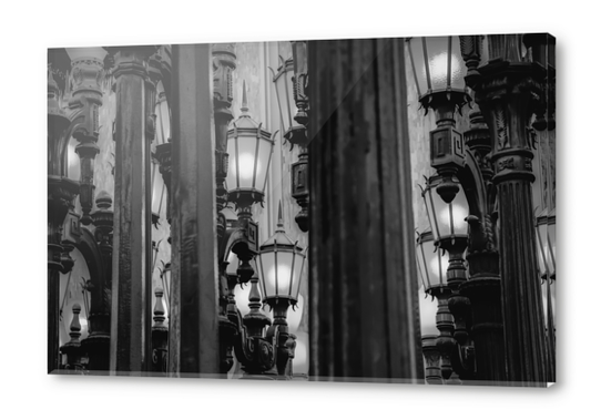 Urban Light at LACMA Los Angeles California USA in black and white Acrylic prints by Timmy333