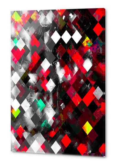 red geometric pixel square pattern abstract art background Acrylic prints by Timmy333