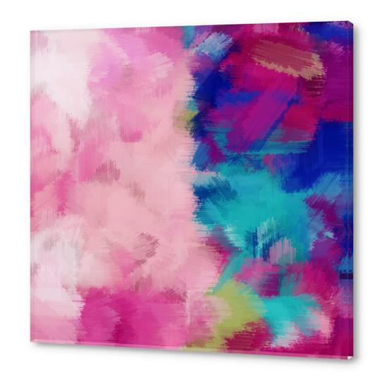 pink dark blue red and blue painting abstract Acrylic prints by Timmy333