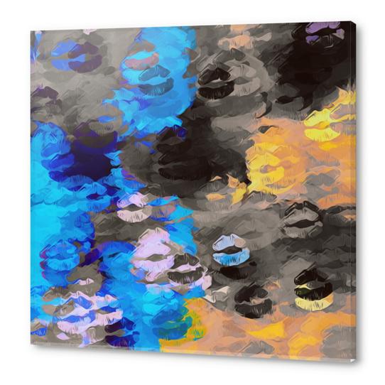 black blue and orange kisses lipstick abstract background Acrylic prints by Timmy333