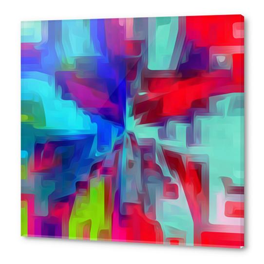 red blue pink and green painting texture abstract background Acrylic prints by Timmy333