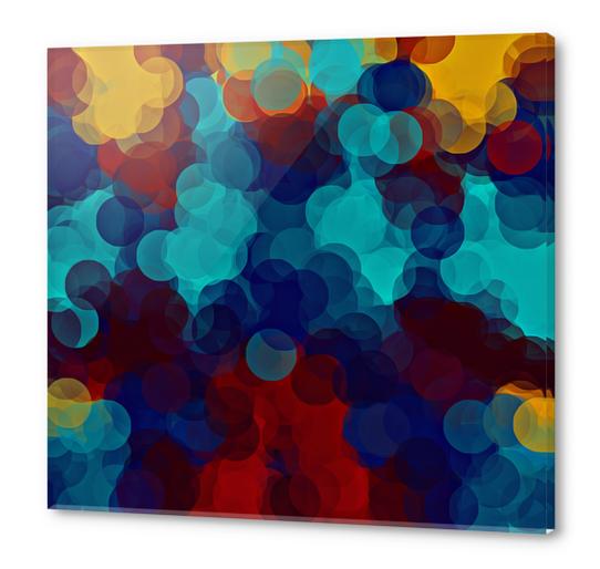 blue red and yellow circle pattern abstract background Acrylic prints by Timmy333