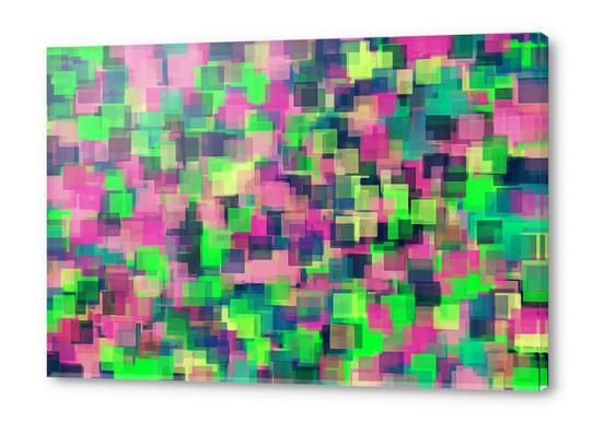 green pink and blue square pattern abstract background Acrylic prints by Timmy333