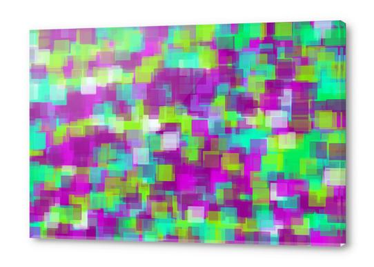 green and purple square pattern abstract background Acrylic prints by Timmy333