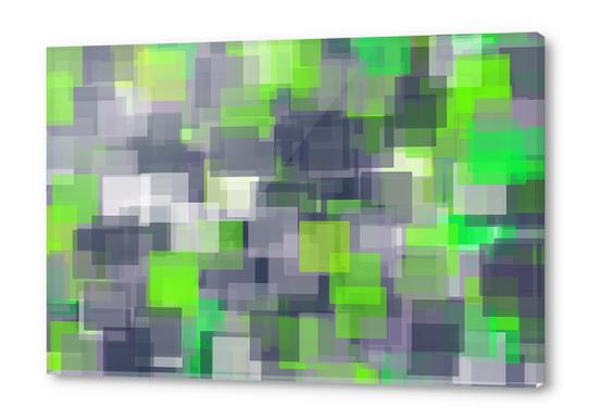 green black and white square pattern abstract background Acrylic prints by Timmy333