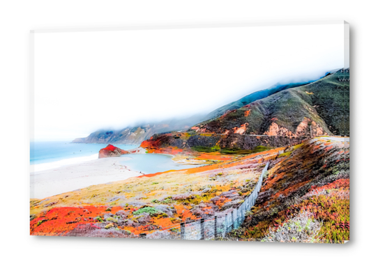 mountain with ocean view at Big Sur, California, USA Acrylic prints by Timmy333