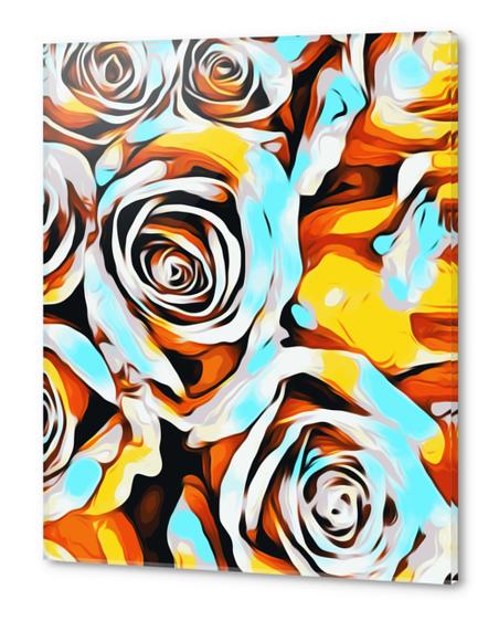 blue orange white and yellow roses texture abstract background Acrylic prints by Timmy333