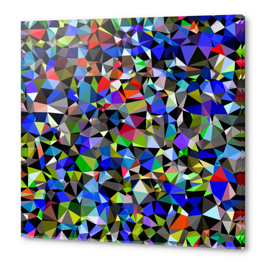 geometric triangle polygon pattern abstract background in blue red green Acrylic prints by Timmy333