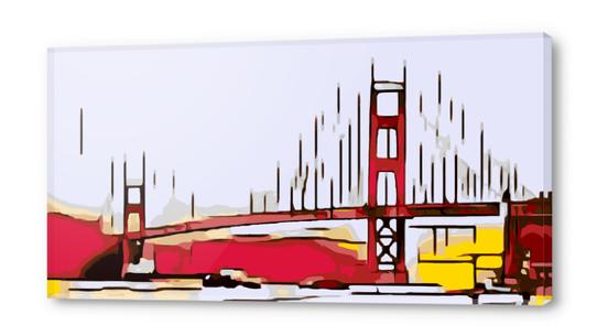 drawing Golden Gate bridge, San Francisco, USA with white background Acrylic prints by Timmy333