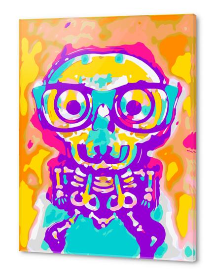 shocking skull in blue yellow pink orange and purple Acrylic prints by Timmy333