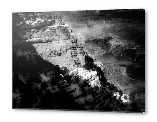 winter light at Grand Canyon national park, USA in black and white Acrylic prints by Timmy333