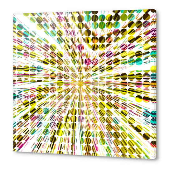 geometric circle abstract pattern in yellow pink blue Acrylic prints by Timmy333