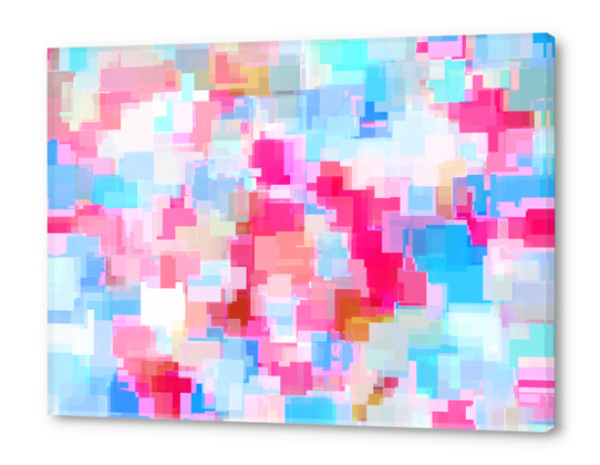 geometric square pattern abstract background in pink and blue Acrylic prints by Timmy333