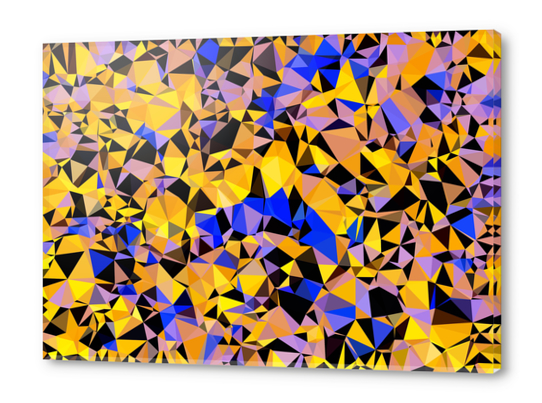 geometric triangle pattern abstract in orange blue yellow Acrylic prints by Timmy333