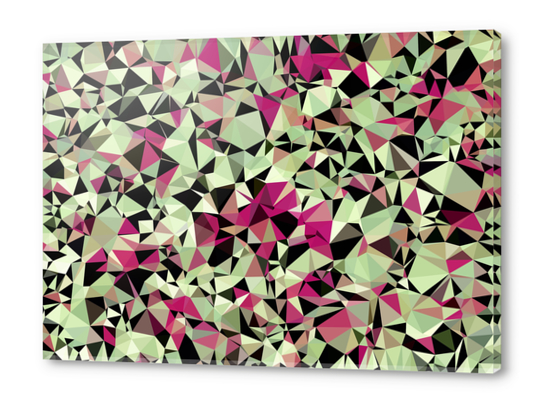 geometric triangle pattern abstract in green pink black Acrylic prints by Timmy333