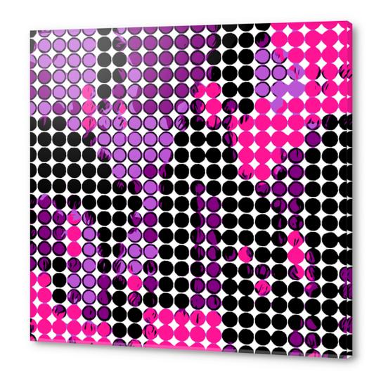 circle pattern graffiti drawing abstract in purple pink black Acrylic prints by Timmy333