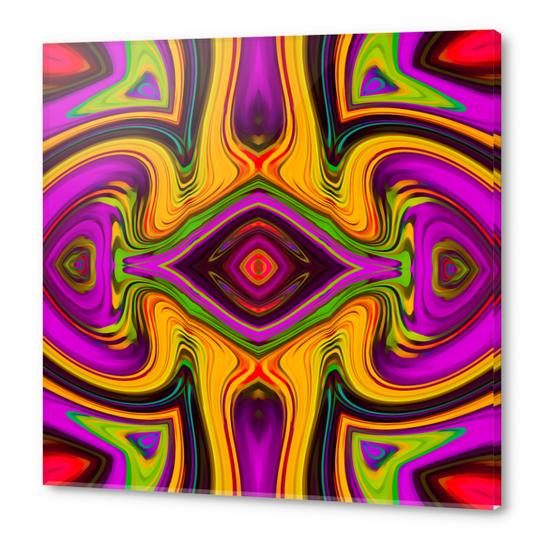 pink purple yellow green red symmetry art abstract background Acrylic prints by Timmy333