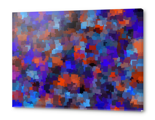 blue orange purple geometric square shape pattern abstract background Acrylic prints by Timmy333