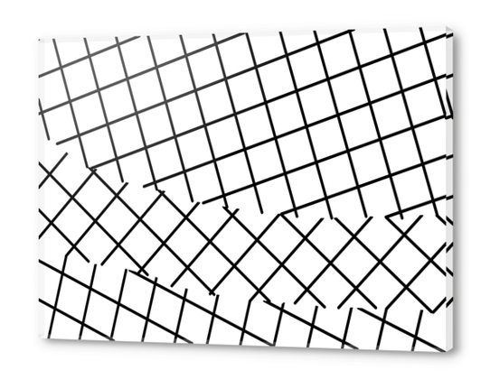 geometric square line pattern abstract background in black and white Acrylic prints by Timmy333