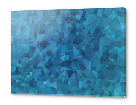 geometric triangle shape pattern abstract in blue Acrylic prints by Timmy333