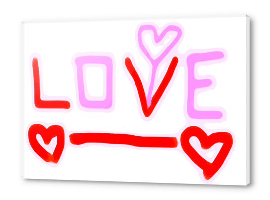 LOVE with pink and red heart Acrylic prints by Timmy333